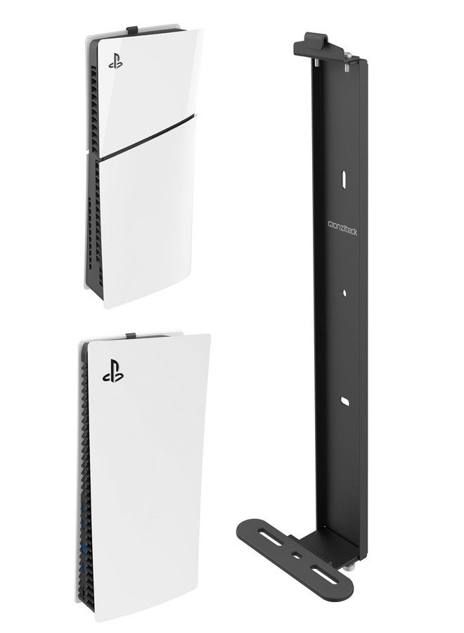 Monzlteck Wall Mount for PS5 Slim/PS5 Pro -Steel Mount Wall Holder Bracket for PS5 Original and PS5 Slim/Pro(Digital and Disc),Sturdy and Not Fall Off,+1Controller Holder - Image 1